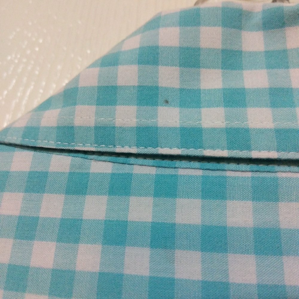 Chaps Pastel Blue Gingham Dress Shirt Sz XL/TG - Picture 4 of 5